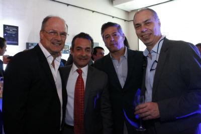 Jorge Jaramillo Fox Telecolombia, Ariel Sardiñas Avid, Edgardo Mosca DirecTV y Sergio Rataus AVID